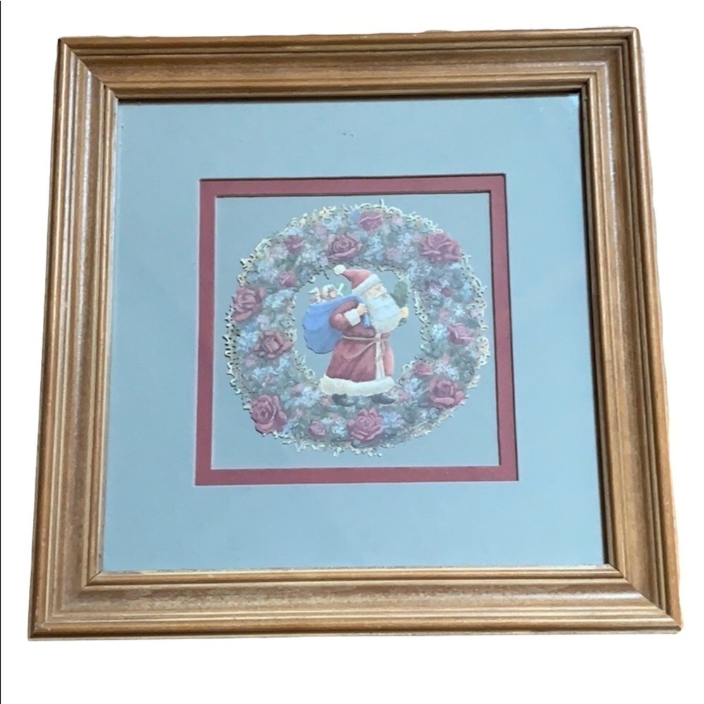 Vintage Framed Santa Claus picture